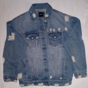 Distressed Light Blue Denim Jacket - Unbranded